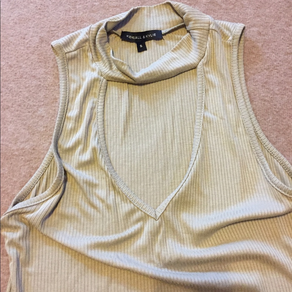 Kendall and Kylie keyhole sleeveless shirt